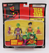 TEEN TITANS ROBIN BEAST BOY 3.5" Action Figure New with damage box (BANDAI)