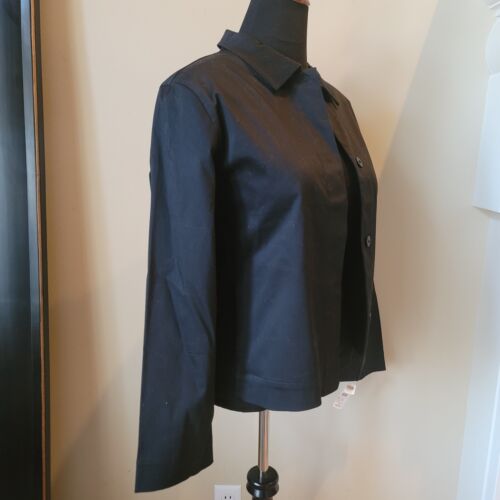 Camisa Talbots Elástica Negra con Cuello Con Botones Resistente como Blazer Talla M Nueva con Etiquetas - Imagen 2 de 4