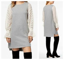 KENSIE  CHIC  SEXY  SOFT  LACE SLEEVE  CONTRAST SWEATER  DRESS  Sz M  NWT  $ 89
