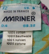 NOS Vtg Mariner France Geometric 100 Combed Cotton Bikini Briefs S Oldstock