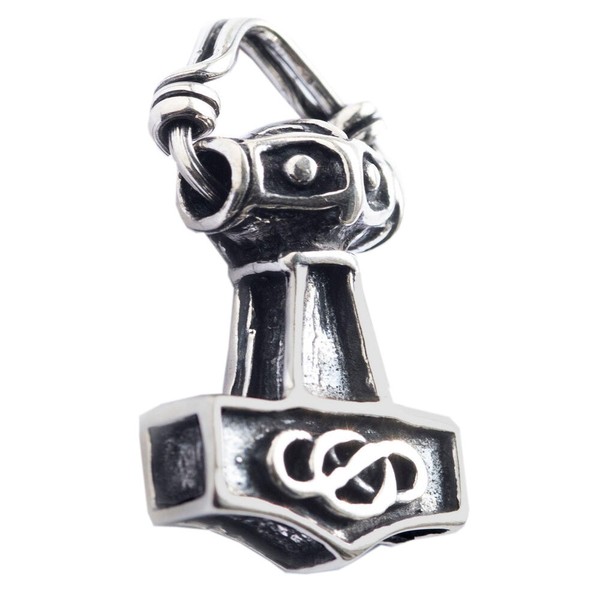 Thors Hammer Beidseitig Schmuck AnhäNger 925 Silber-image