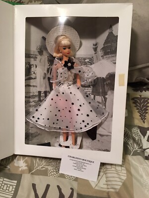 Rare Beach Blanket BARBIE 1997 Convention San Diego WHITE Polka 