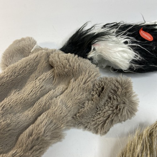2 Squeaker cane giocattolo da masticare senza farcitura peluche animale domestico cucciolo stropicciato rumore cigolante - Foto 4 di 14