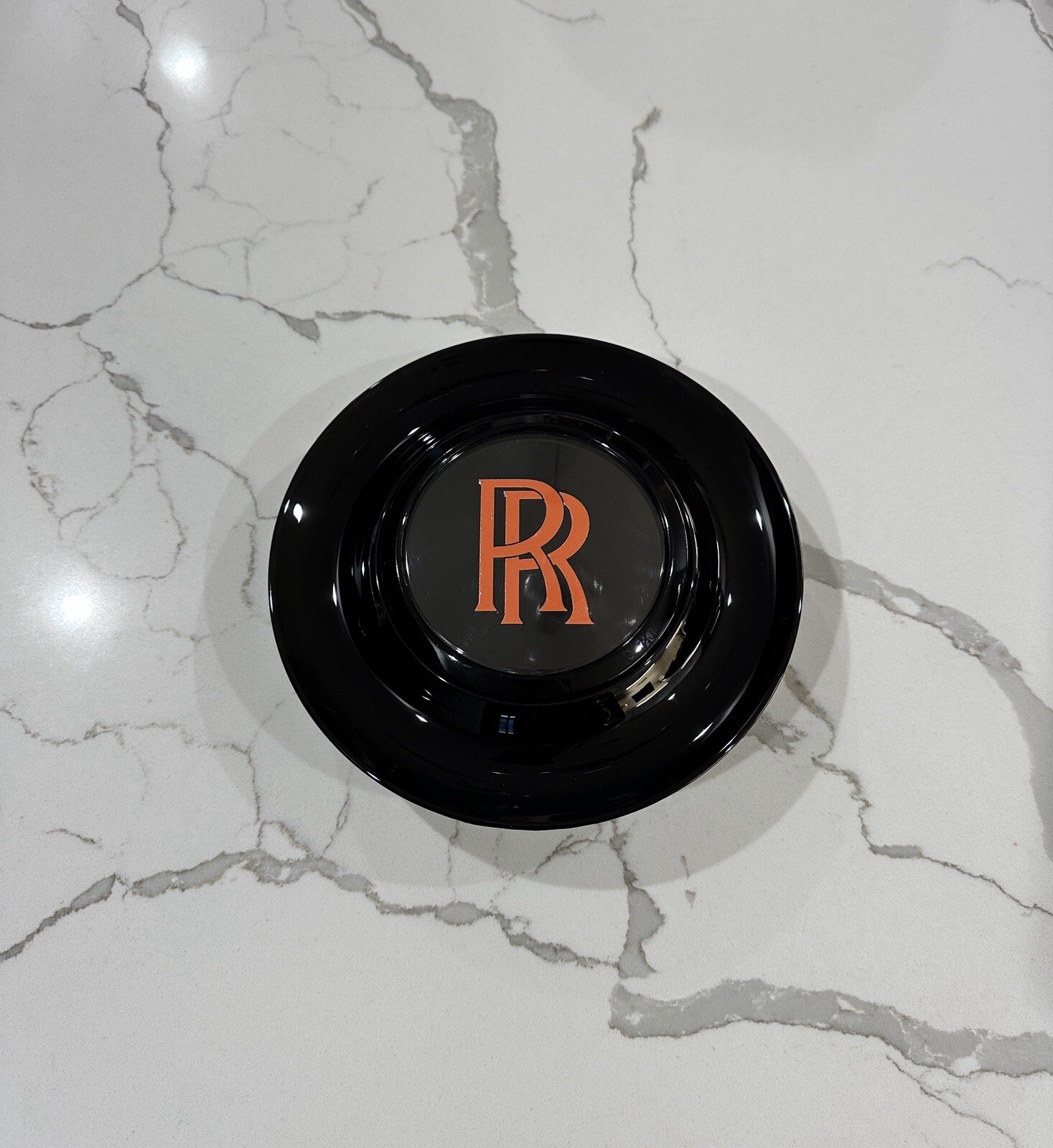 1 Pc Floating Hub Cap for Rolls Royce (Black & Orange)