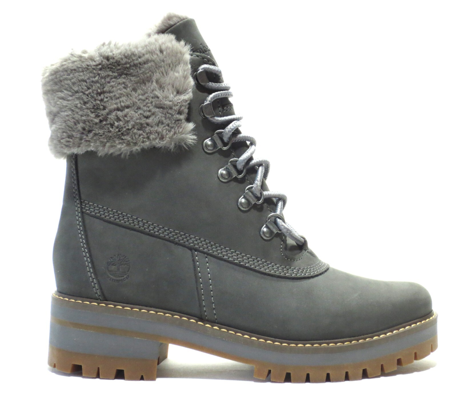 Женские непромокаемые ботинки Timberland Courmayeur Valley с теплой подкладкой пшенично-серого цвета
