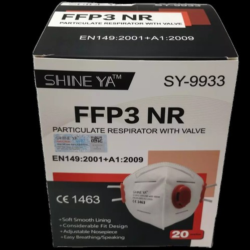 SHINYA FFP3 Face Mask Dust Mask Particulate Valved P3 N99 Disposable Respirator - Picture 2 of 5