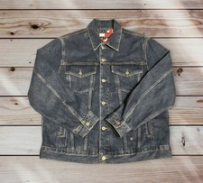 Tommy Hilfiger Jeans Denim Trucker Jacket USA Flag Lining Mens Size Large