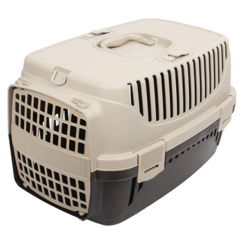Plastic Hard-Sided Pet Carrier. Pet Transport Box. Pet Travel Basket with Door.