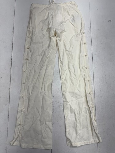 MNG Ivory Drawstring Side Accent Pants Womens Size XS - Picture 2 of 6