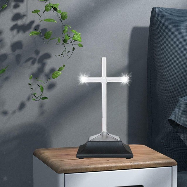 Solar Powered Cross Light LED Lamp Landscape Light for Church Cemetery Decor Solar Powered Cross Light LED Lamp Landscape Light for Church Cemetery Decor