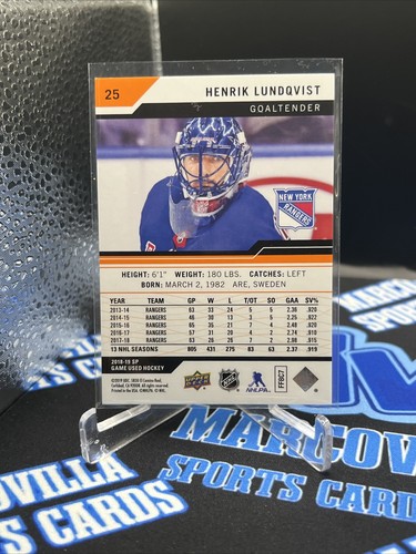 2018-19 SP Spectrum orange Regenbogen Premium 25/139 Henrik Lundqvist #25 2023 HOF - Bild 4 von 4