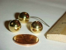 36 VINTAGE GOLD ACRYLIC SMOOTH ROUND 10mm. BEADS L108