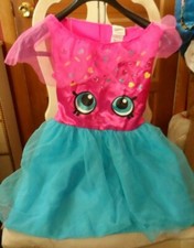 Girls Shopkins hot pink and teal dress costume size M (8-10)