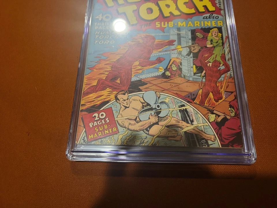 Human Torch #3(#2) CGC 9.0 - Schomburg Cover Hitler Appearance Timely 1940   - Image 3 of 4