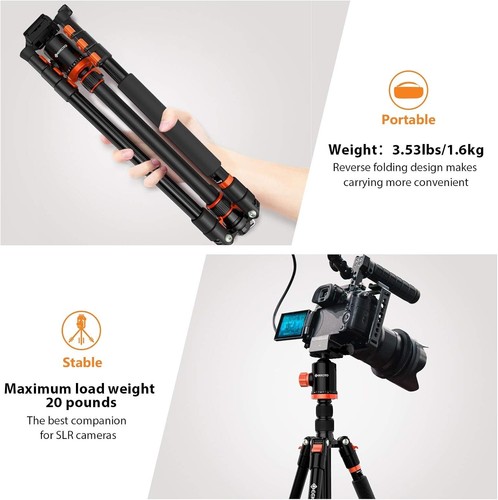 Versatile 360° Panoramic Tripod for DSLR & GoPro - 23-77 Inch Adjustable Height - Picture 8 of 11