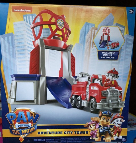 Paw Patrol The Movie Adventure City Tower Playset (Tower + Vehicle + Marshall)