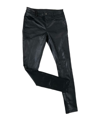 ESPRIT Black Wax Coated Slim Skinny Jeans Hose W28 L32 Biker Goth Grunge
