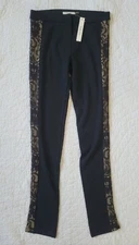 NEW! San Joy Lace Stretch Leggings Pants Black Women's SZ/S NWT