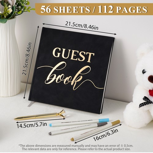 Hardcover Wedding Guest Book for Your Wedding Reception Photos Elegant Guestbook - Picture 28 of 33