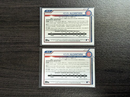 Kevin Alcantara Chicago Cubs 2021 Bowman Draft Chrome + Base #BDC-62 - 第 2/2 張圖片