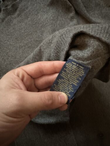 Grey Ralph Lauren Sweater - Merino Wool & Cashmere, Lambskin Patches - S - Bild 4 von 5