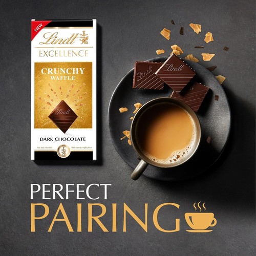 Lindt Excellence Dark Chocolate Crunchy Waffle Bar 100g(Pack Of 5)-Delicious Bar - Picture 4 of 5
