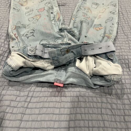 Blue Girls Size 5 Children’s Place Adjustable Straight Jeans LOL Smiley Rainbow - Picture 11 of 13