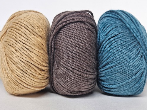 Debbie Bliss (100%) COTTON DK yarn, lot of 6 Brown/Teal/Goldenrod, 50g ea - Picture 2 of 4