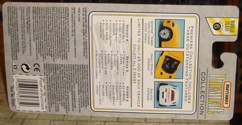 '57 CHEVY CAR - MATCHBOX PREMIERE - MINT UNOPENED ON CARD c1995 - Picture 3 of 3