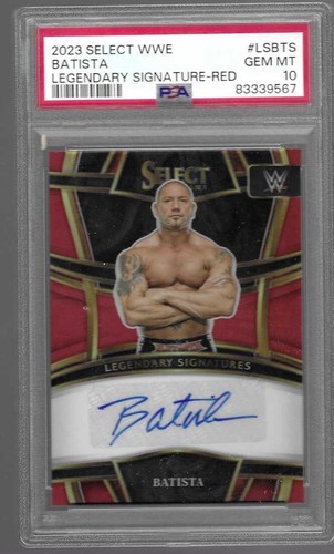 Batista 2023 Panini Select WWE Red Legendarsignatures Auto #LS-BTS /60 PSA 10