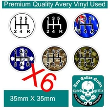 6 X GEAR SHIFT KNOB FIVE 5 SPEED STICKER DECAL Manual Gearbox DEFECT Stickers