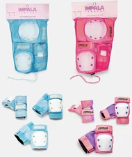 Impala Rollerskates Protective Set Knee Pads, Elbow, Wrist Guards Youth Sizes