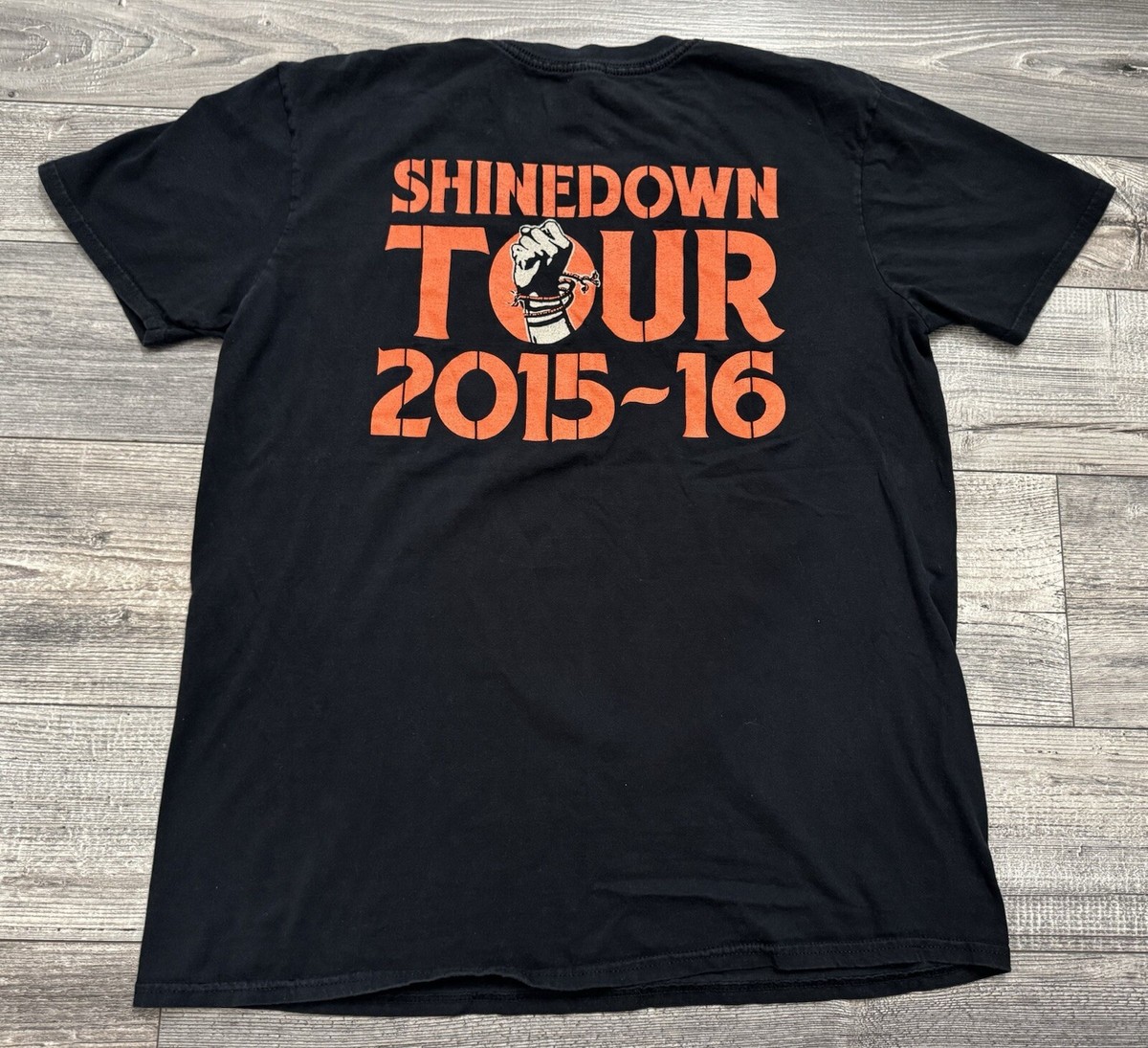 Shinedown Band Shirt Mens Size Medium Cut The Cord Tour 2015-16 Rock Black