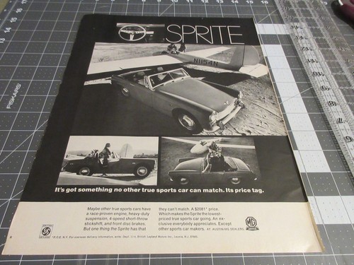 1969 MG Midget Austin Sprite  Vintage Print AD