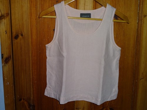 Oska linen pale pink vest top size 1 UK 10
