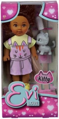 Simba Evi Love Little Kitty, 6-inch Height, Multicolor - with Kitty and Drinking