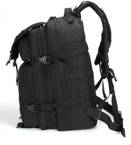 Mochilas tácticas para hombre 45L de gran capacidad Molle asalto mochila bolsa de ir negra - Imagen 13 de 13
