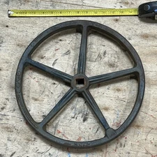 Iron Gate Valve Hand Wheel 14” Diam, Center Hole .92” Sq X 1.03” Sq