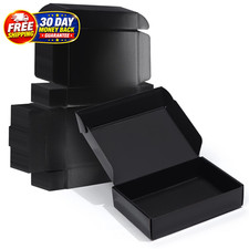 9x6x2 Black Small Shipping Boxes, 20 Packs Corrugated Cardboard Mailer Boxes for