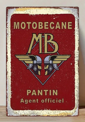 Wandschild Metall ''MOTOBECANE PANTIN'' Art Deco Vintage Geschenkidee