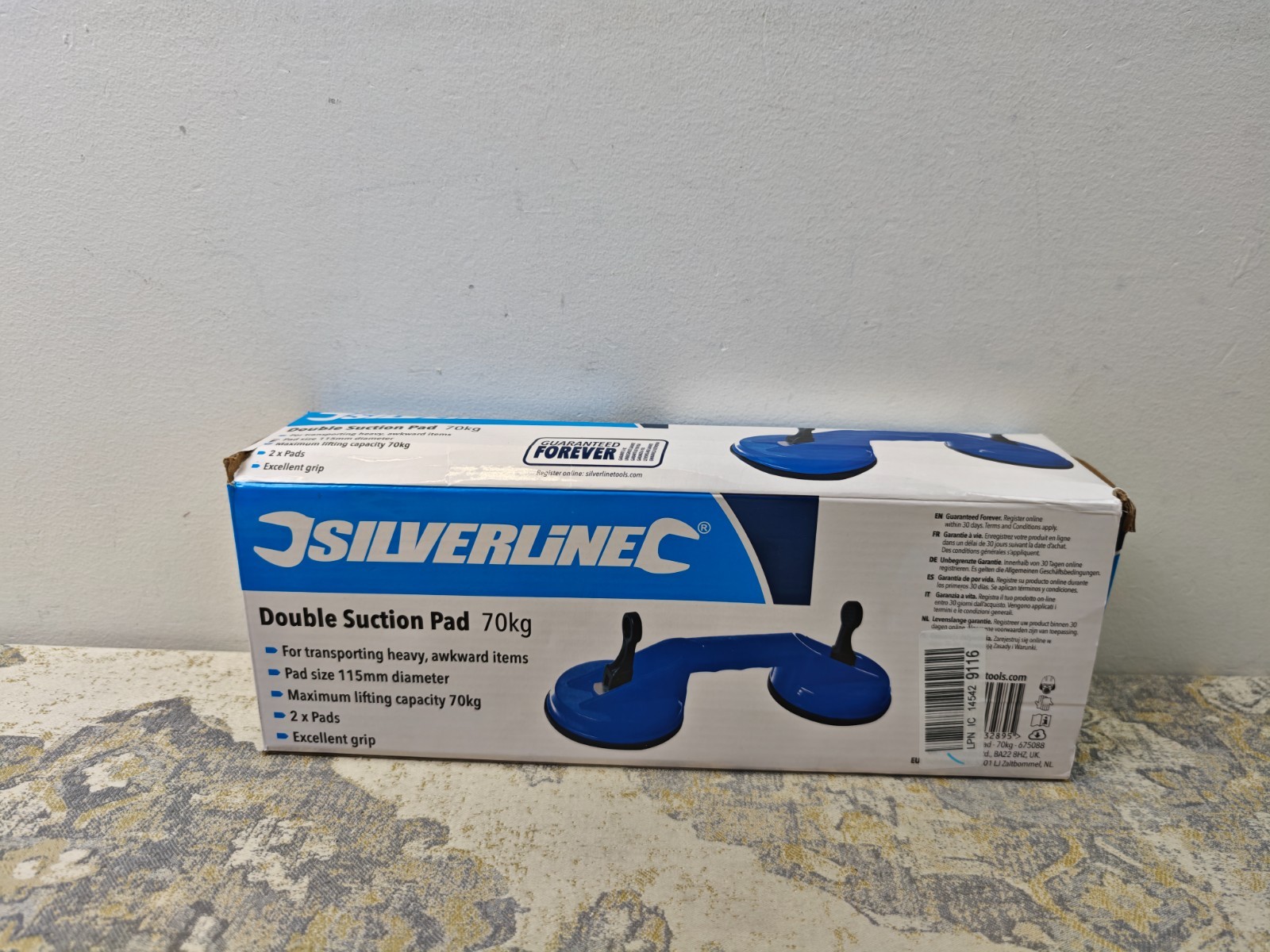 Silverline Double Suction Pad 70kg (675088) - Blue
