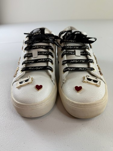 Zapatilla deportiva Karl Lagerfeld Paris Cate Pins para mujer talla 8,5 M con cordones blanca - Imagen 3 de 9