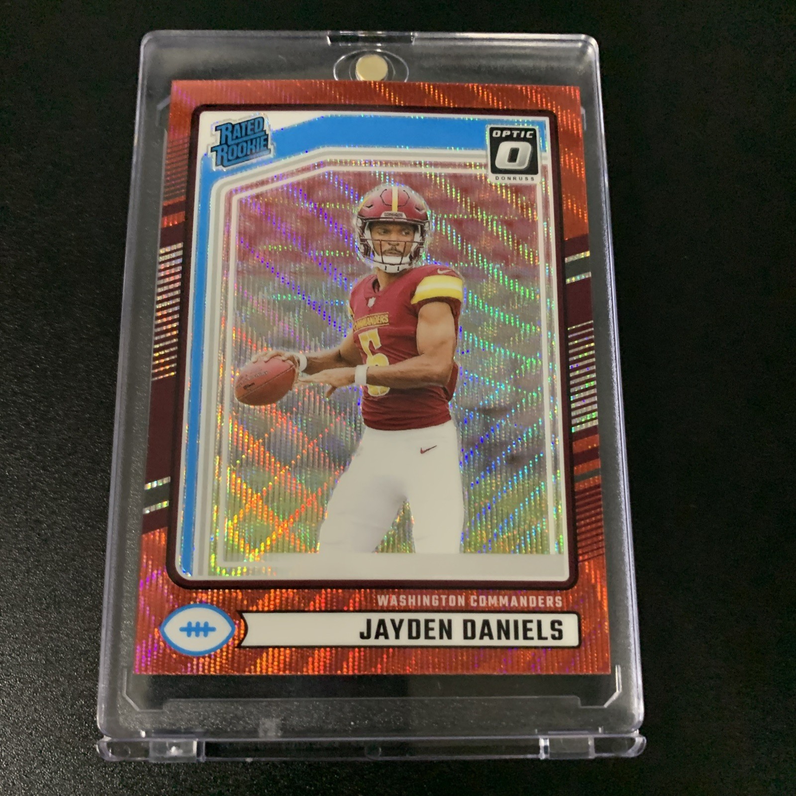 2024 Panini Donruss - Rated Rookie Jayden Daniels Optic Preview Red Wave Prizm
