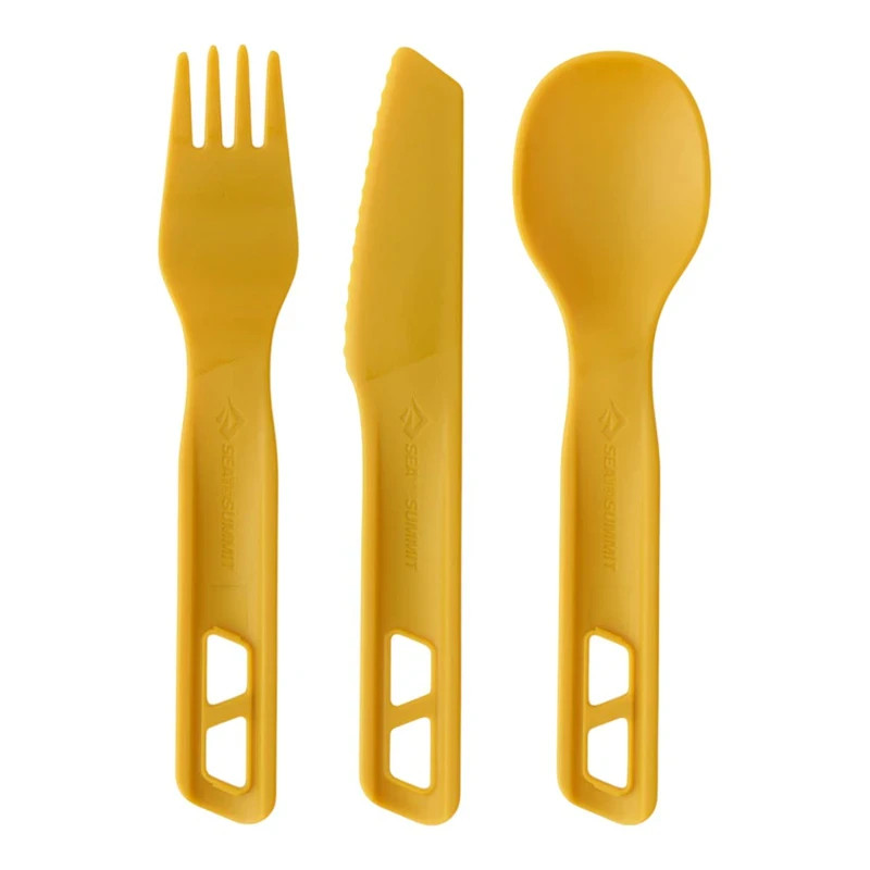 Sea to Summit Passage Cutlery Set  Camp (3 Piece) Yellow Plastic KFS for Camping
