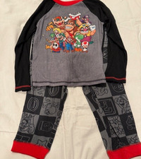SUPER MARIO 2 PIECE PAJAMA SET LONG SLEEVE 100 POLYESTER - KIDS SIZE S 6/7 
