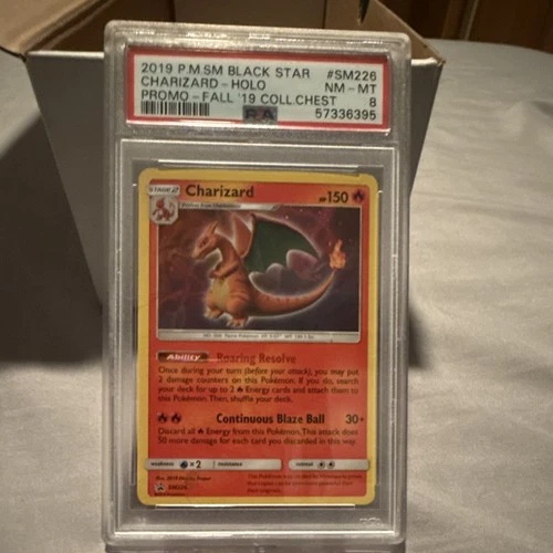 Pokémon Charizard Black Star Promo SM226 Fall '19 Chest Holo 150 HP PSA 8