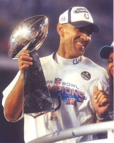 GLANZFOTO BILD 4x6 Tony Dungy Super Bowl Pokal - Bild 1 von 1
