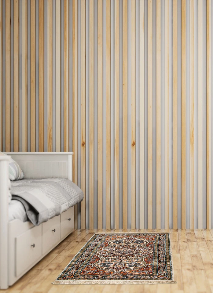 Alfombra tradicional vintage anudada a mano alfombra de lana oriental de 1'8" x 3'2" Foto 2 de 4