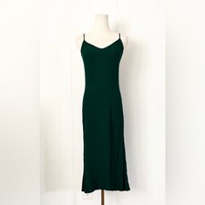 Reformation Emerald Green Midi Dress Size 2 Serpentine Crepe Formal Christmas