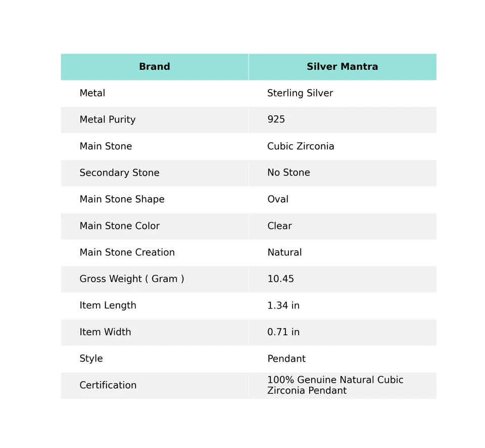 Zircone Cubico Pietra Massiccio Nozze D'Argento Handmade Elegante Wife Pendente - Immagine 2 di 4